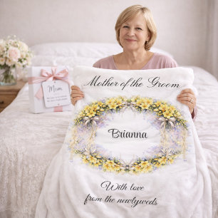 Brautmutter Freesien-Kranz Hochzeitsgeschenk Fleecedecke