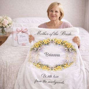 Brautmutter-Freesien-Kranz-Hochzeitsgeschenk Fleecedecke