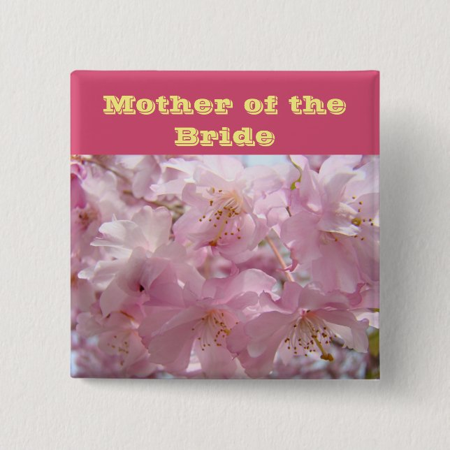 Brautmutter Knöpfe Pink Blossom Blumen Button (Vorderseite)