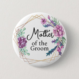 Brautmutter Lila Florale Hochzeit Button