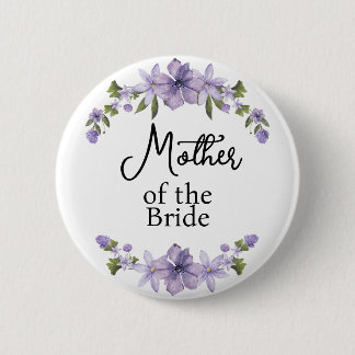 Brautmutter Lila Florale Hochzeit Button