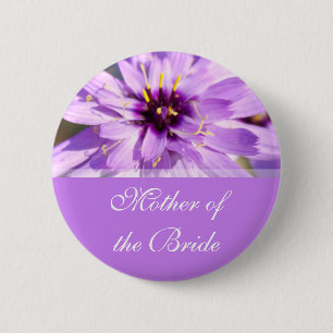 Brautmutter, lila Gänseblümchen Hochzeit Button