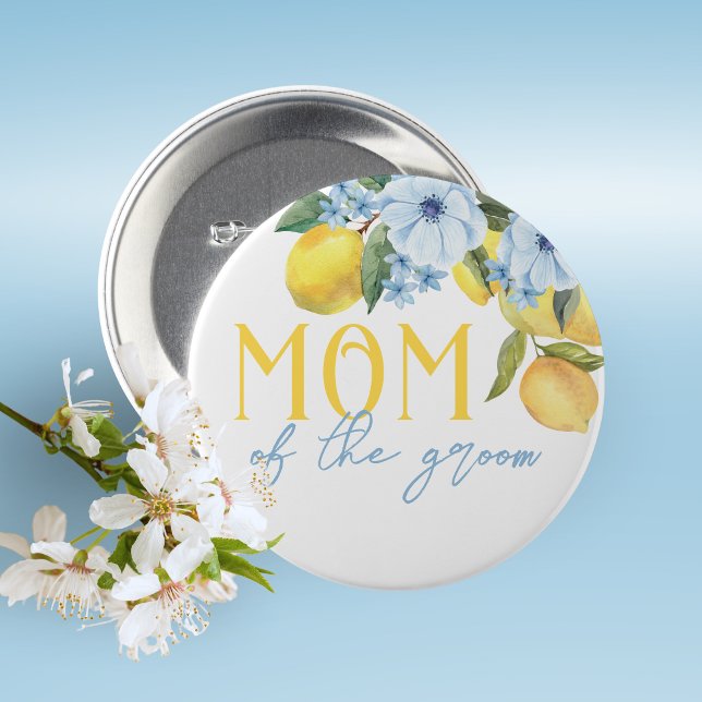 Brautmutter-Limonien-Junggesellinnenabschied-Pin a Button (Lemon Bridal Shower Pin on Buttons for Your Special Guests of Honor Such as Grandma's, Mom's & More)