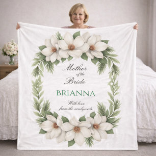 Brautmutter Magnolie Hochzeitsgeschenk Fleecedecke