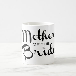 Brautmutter Retro-Schrift Schwarz auf Weiß Kaffeetasse