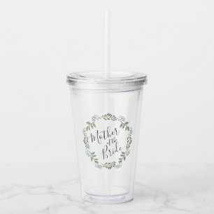 Brautmutter Sage Greenery Kranz Hochzeit Acryltrinkbecher