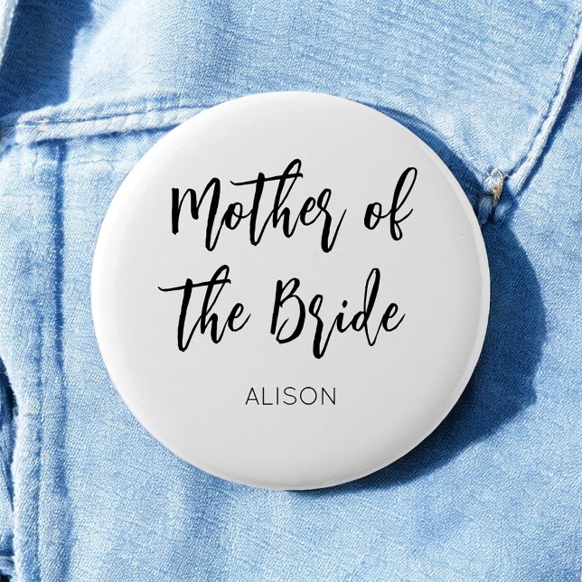 Brautmutter Schwarz Weiß Hochzeitsknopf Button (Von Creator hochgeladen)