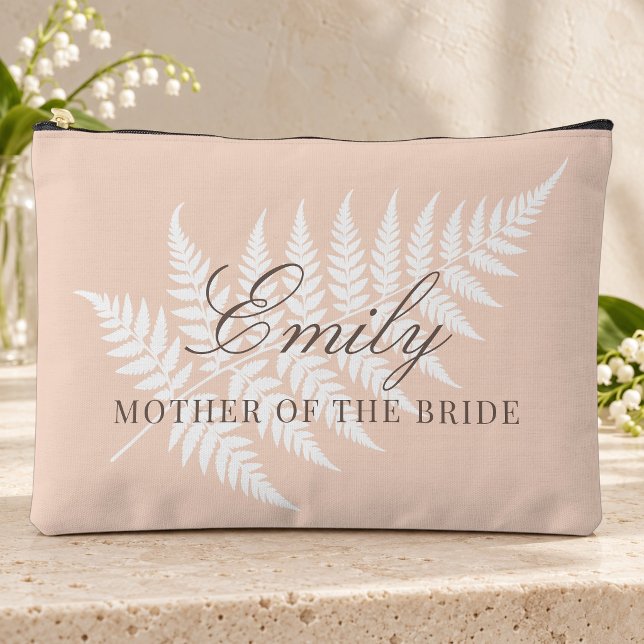 Brautmutter Soft Peach White Fern Large Zubehörtasche (Von Creator hochgeladen)