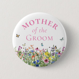 Brautmutter - Sommerblumen & Schmetterlinge Button
