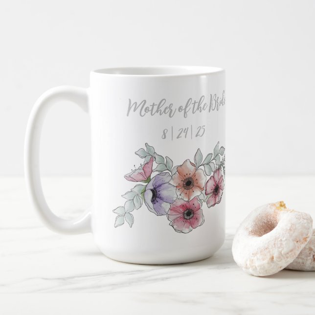 Brautmutter-Wasserfarben-Botanik-Mug Kaffeetasse (Mit Donut)