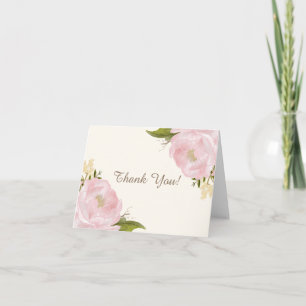 Brautpaar-Dankeskarten mit Vintage-Rosen-Pfingstro Dankeskarte