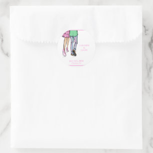 Brautpaar-Dusche Hochzeit im Preppy-Stil Runder Aufkleber