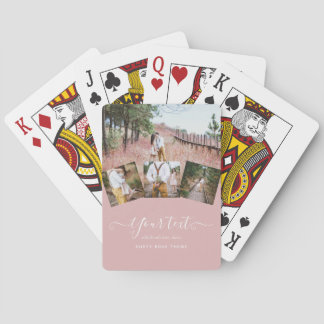 Brautpaar Hochzeitsfoto-Geschenk in staubigem Rosa Spielkarten