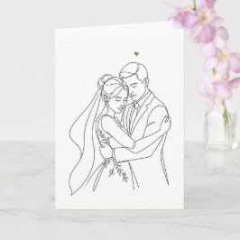 Brautpaar, Hochzeitstag Karte