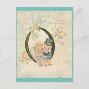 Brautpaar im Vintage-Stil Postkarte