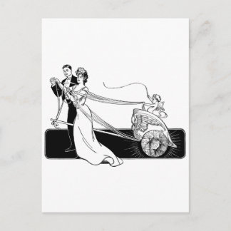 Brautpaar im Vintage-Stil Postkarte