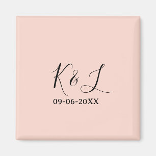 Brautpaar Name Buchstabe Datum rote Pastell Hinter Magnet
