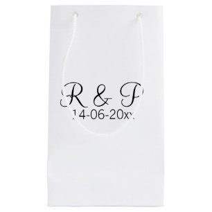 Brautpaar Name Monogramm Datum Jahr Hochzeit Roman Kleine Geschenktüte