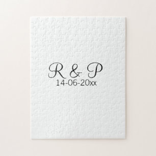Brautpaar Name Monogramm Datum Jahr Hochzeit Roman Puzzle