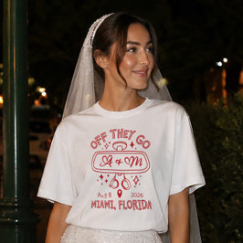 Brautpaar-Shirt mit Rückspiegel-Motiv T-Shirt