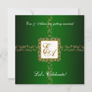 Brautpaare Dusche Einladung Grüne Gold Leaf