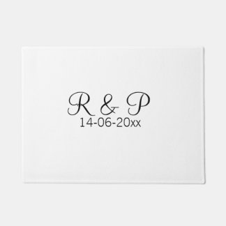 Brautpaarname Monogramm Datum Jahr Hochzeit Romant Fußmatte