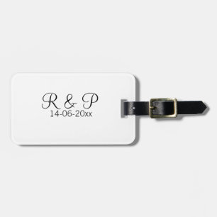 Brautpaarname Monogramm Datum Jahr Hochzeit Romant Gepäckanhänger