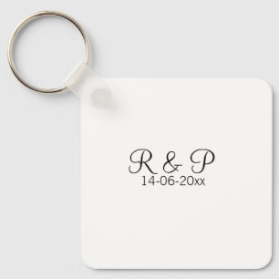Brautpaarname Monogramm Datum Jahr Hochzeit Romant Schlüsselanhänger