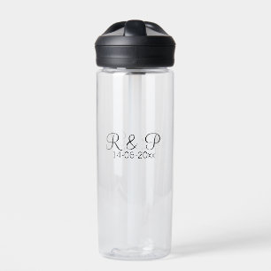 Brautpaarname Monogramm Datum Jahr Hochzeit Romant Trinkflasche