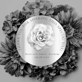 Brautparty 16. Dankeschön Rose Gray Silver Runder Aufkleber