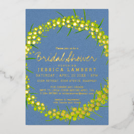 Brautparty Acacia Gelbe Kunst Blume Folieneinladung