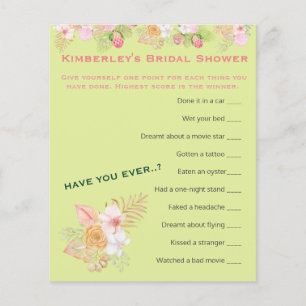 Brautparty Activity Boho Floral Wierest Game