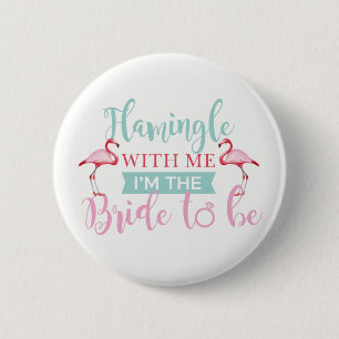 Brautparty AlohaTeam Bride Flamingle Abzeichen Button