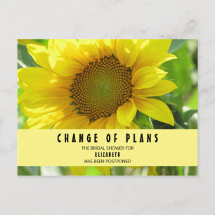 Brautparty Änderung der Pläne Sonnenblumen Postkarte