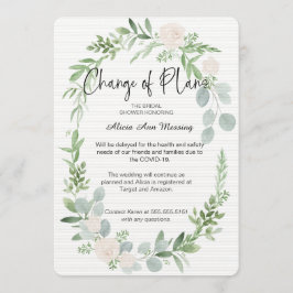 Brautparty-Änderung von Plänen Einladung