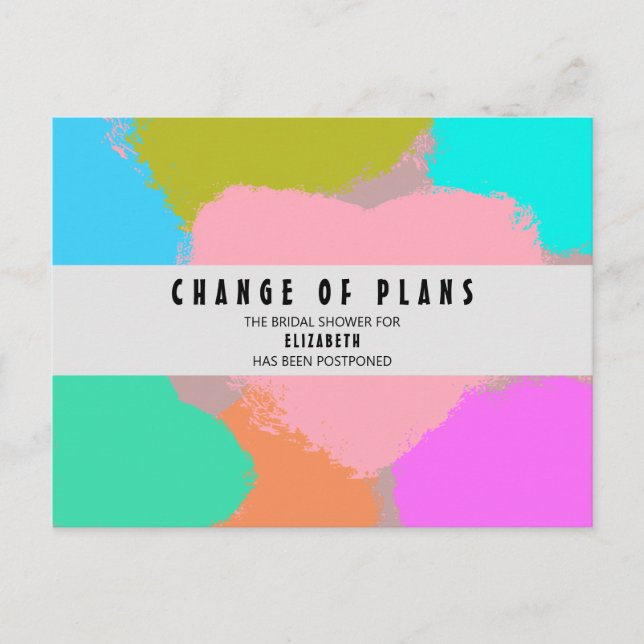 Brautparty-Änderung von Planungsherzen Postkarte (Vorderseite)