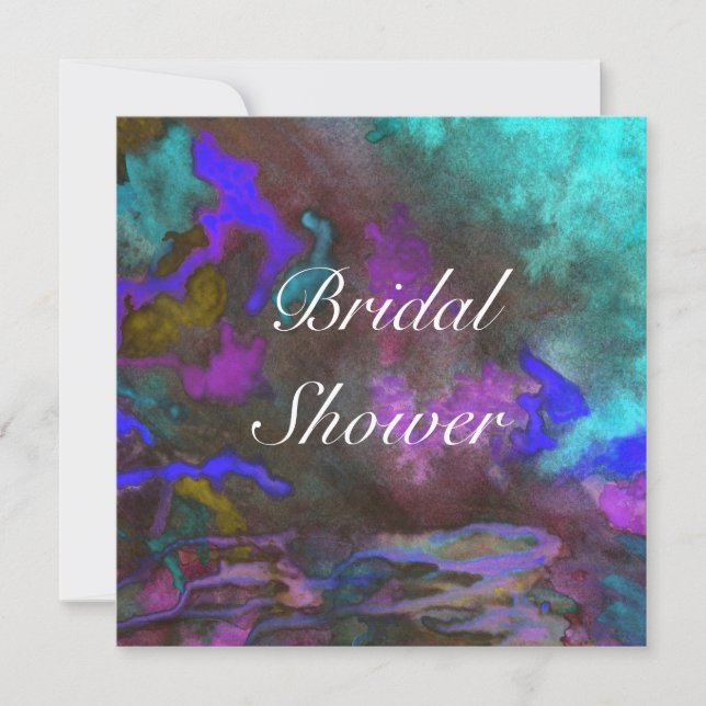 Brautparty Aquamarin Fusion 2 Einladung zur Hochze (Vorderseite)