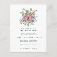 Brautparty | Aquarell Poinsettia Floral