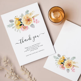 Brautparty Aquarellblume Dankeschön Karte