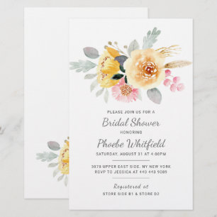 Brautparty Aquarellblume Einladung Briefpapier