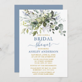 Brautparty Aquarellgrün Gold Dusty Blau Einladung
