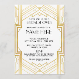 Brautparty Art Deco 1920 Gold Party Einladung