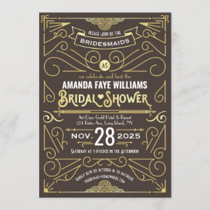 Brautparty Art Deco Einladung
