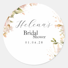Brautparty-Aufkleber | Floral Runder Aufkleber