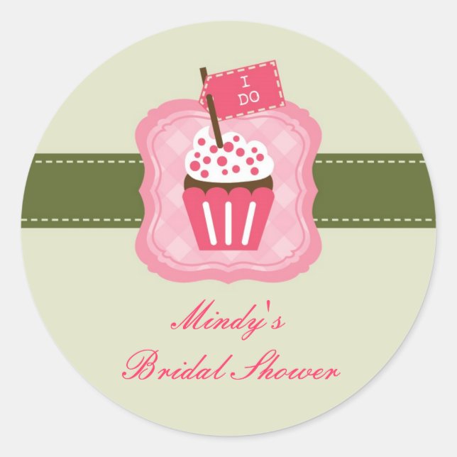 Brautparty-Aufkleber "I Do" Runder Aufkleber (Vorderseite)