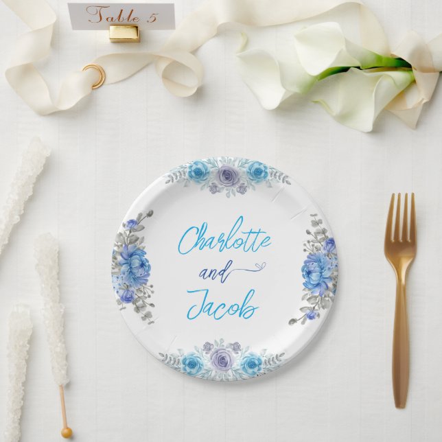 Brautparty aus handgemalten Wasserfarben Pappteller (Hochzeit)