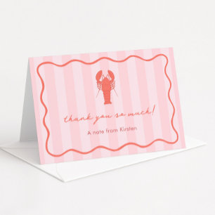 Brautparty aus rosa und roter Hand Dankeskarte