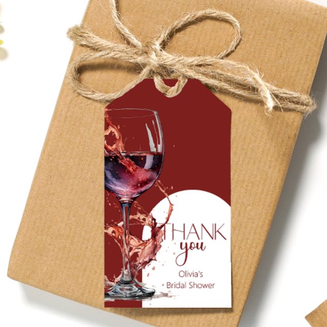 Brautparty aus Rotwein Vielen Dank Geschenkanhänger (Von Creator hochgeladen)
