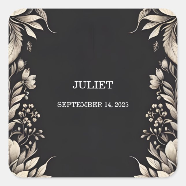 Brautparty aus Velvet-Lace-Linen Quadratischer Aufkleber (Vorderseite)