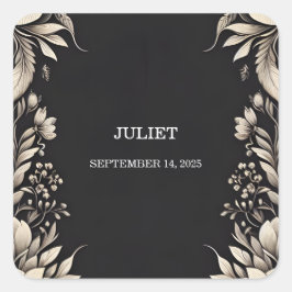 Brautparty aus Velvet-Lace-Linen Quadratischer Aufkleber